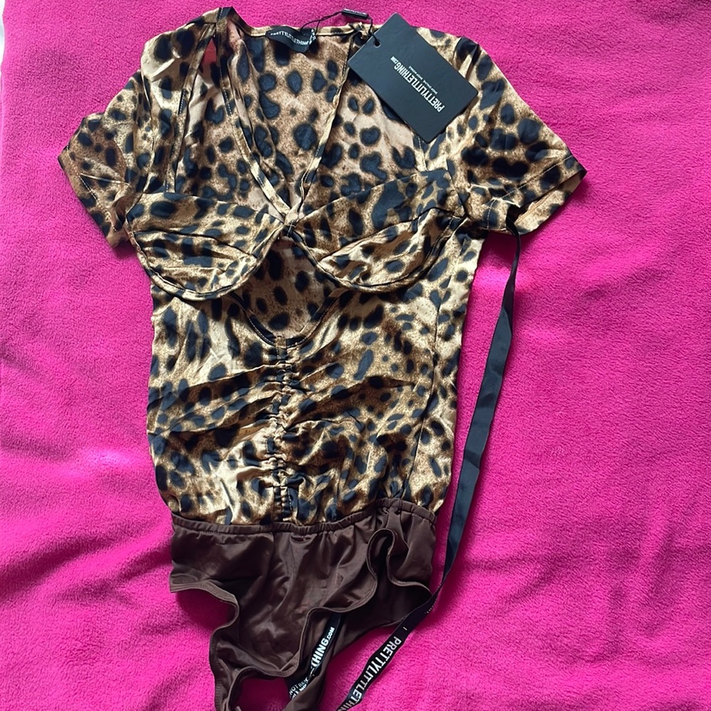 Cheetah body suit corset